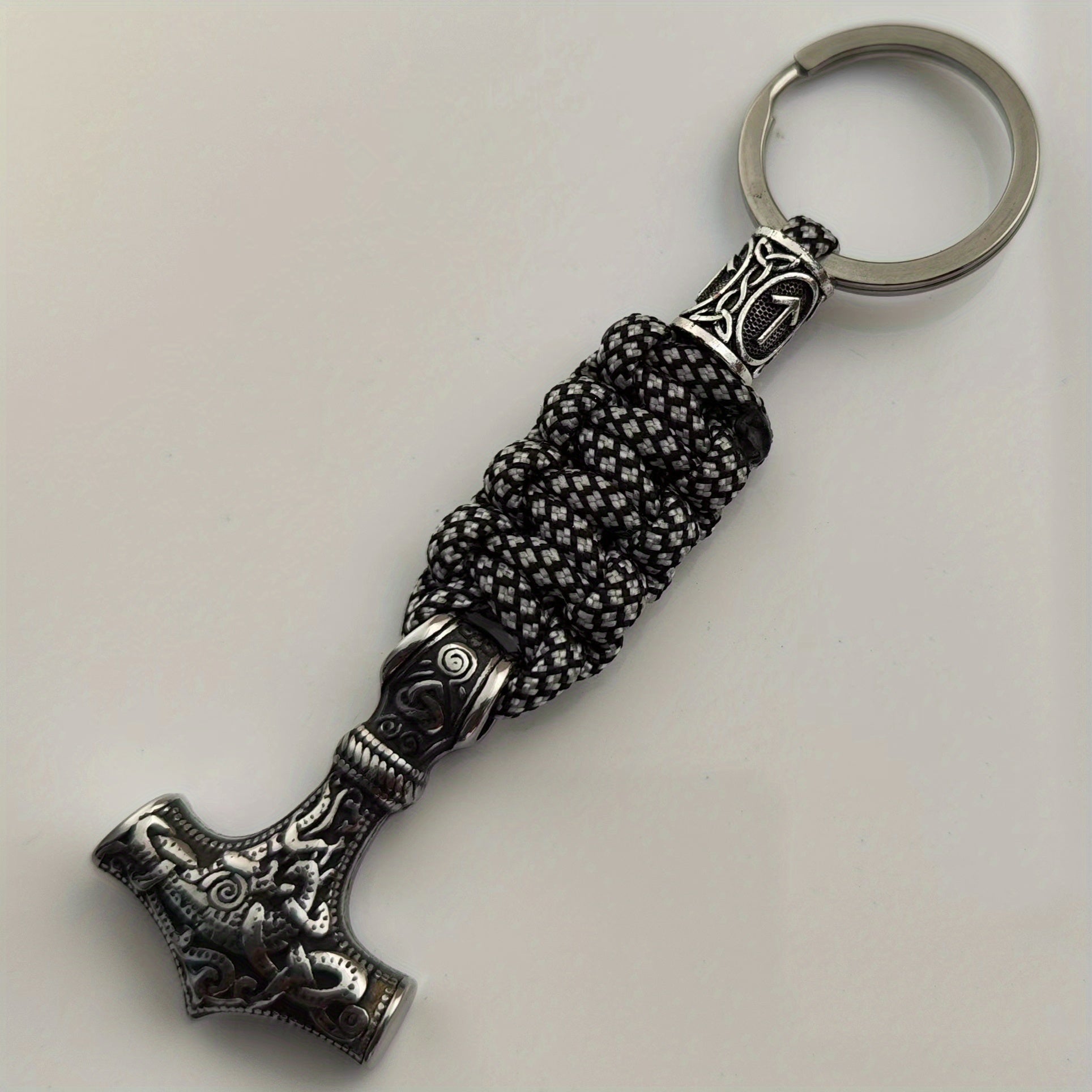 Handmade Viking Thor's Hammer Keychain Metal Norse Mythology Gift