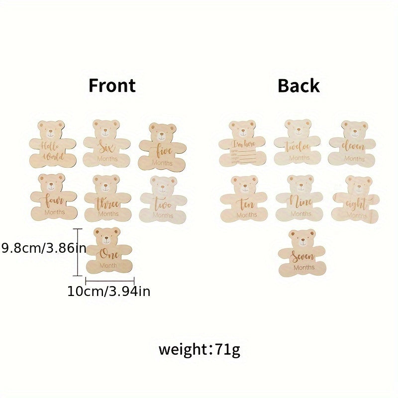 Деревянные буквы для дня рождения, карточки для этапов роста, милые акценты с медвежонком, деревянные карточки для этапов, очаровательные фотопропсы, празднование первого дня рождения малыша.