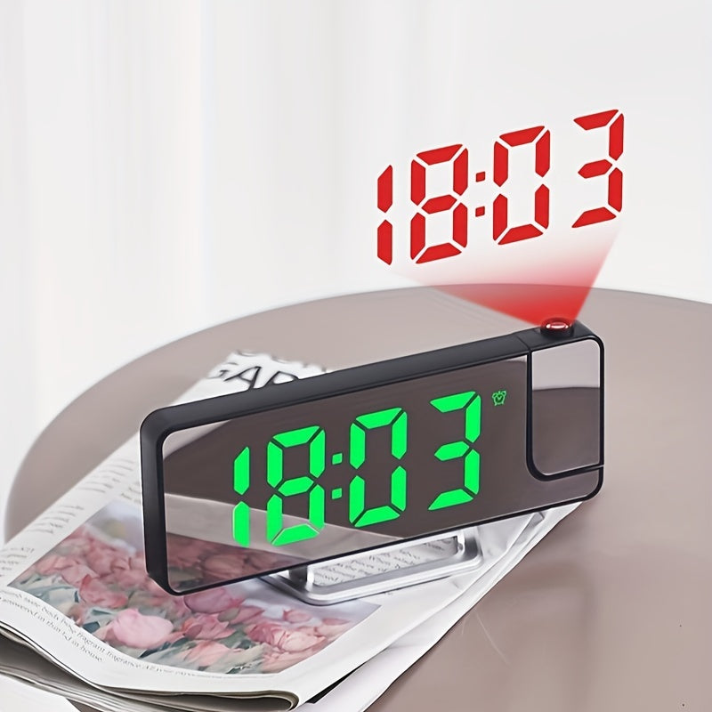 Digital Alarm Clock with Projection and Temperature Display USB Powered Plastic Frame
