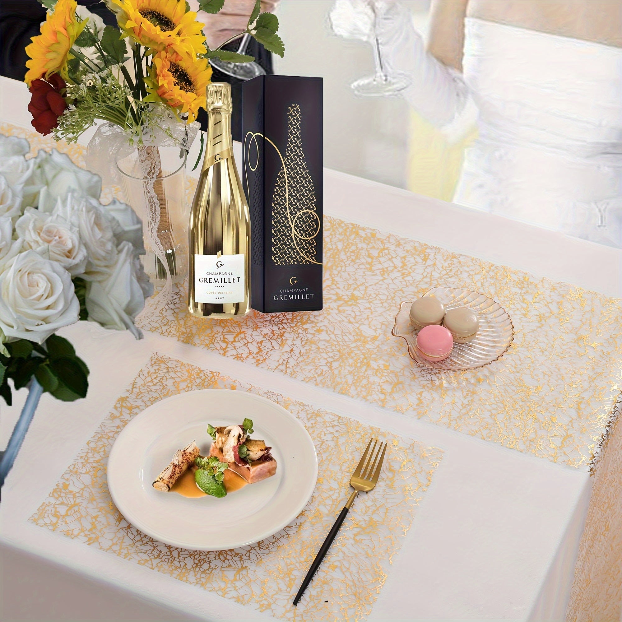 Glittering Metal Table Runner for Weddings Parties and DIY Projects