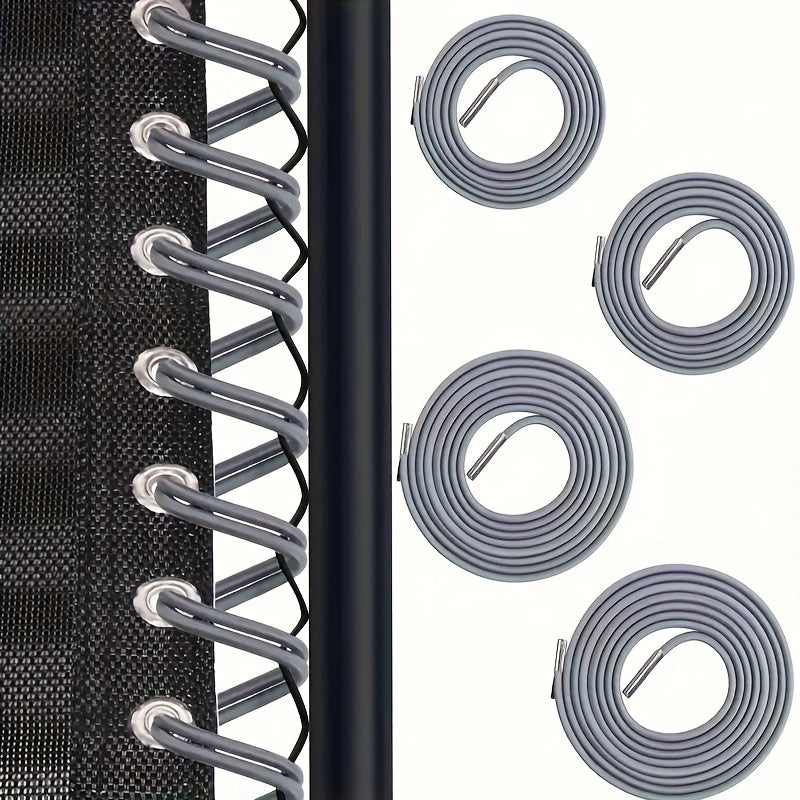 Elastic Repair Rope Kit for Bungee Beach Chairs Loungers 4 Replacement Straps Gray