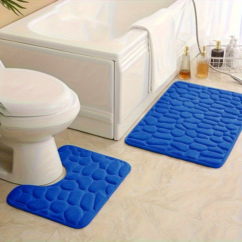 Juego de 2 alfombrillas de esponja suave 25D antideslizantes y absorbentes para bañeras y duchas