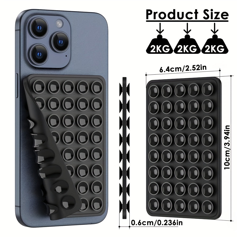 Double-Sided Silicone Suction Cup Phone Holder for iPhone Android Adjustable Angle Compact Design