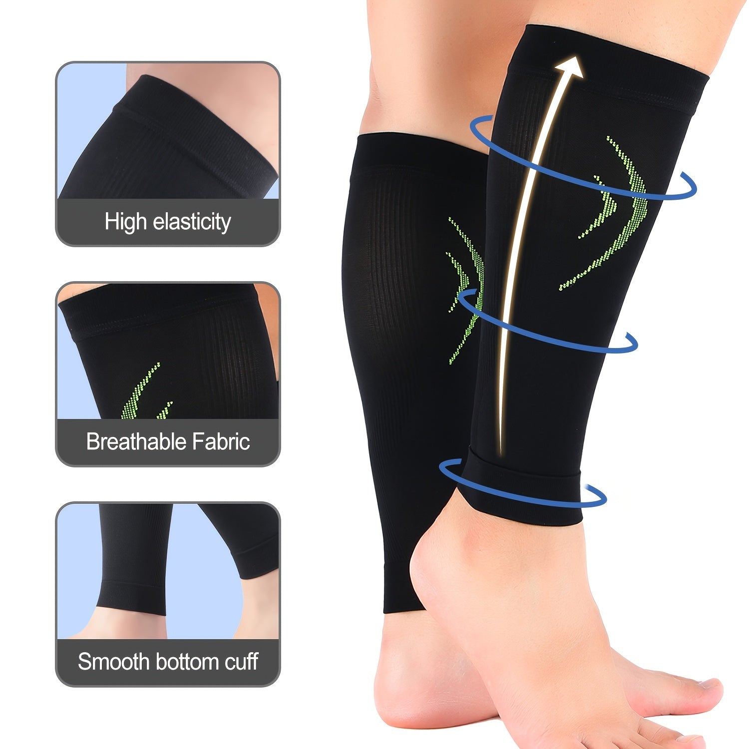 Men Women Calf Compression Sleeves 15-20mmHg Leg Footless Socks Summer