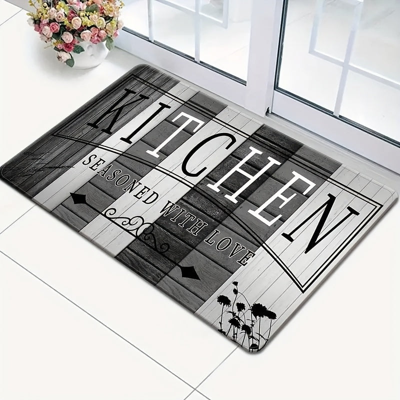 Velvet Kitchen Runner Mat 1 Piece Machine Washable Polyester Hallway Decor