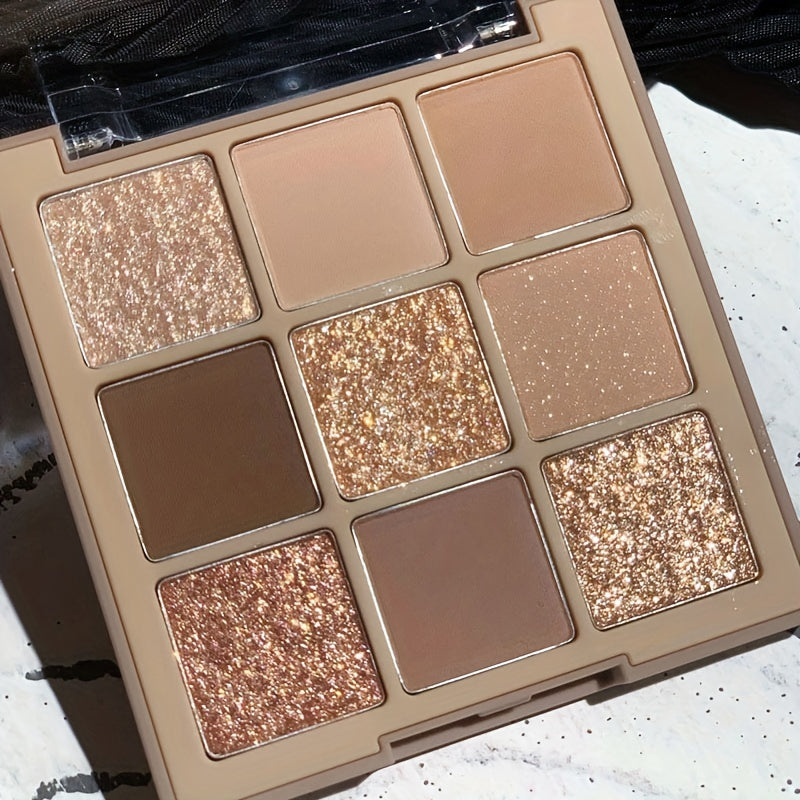 Женская матовая палетка теней с глиттером, мультицвет, коричневый, нюд