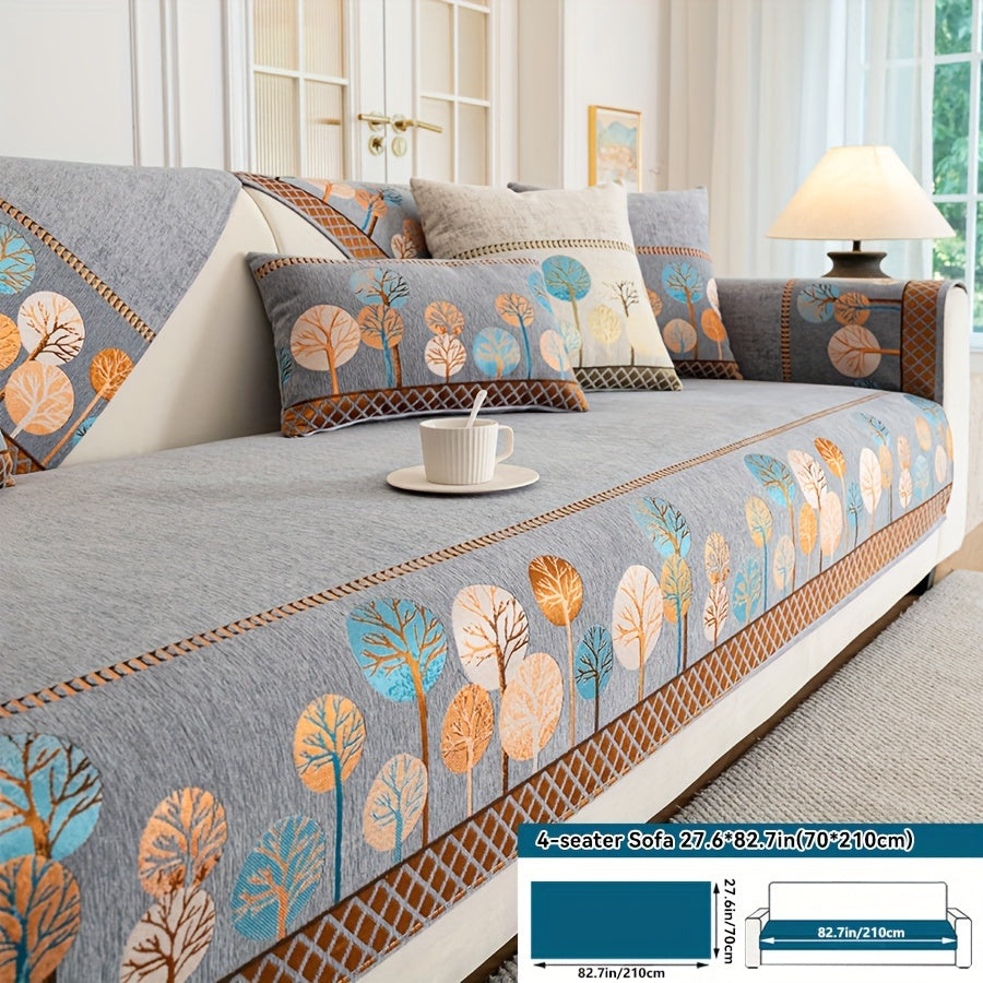 Нескользящая накидка на диван с мотивом дерева для 1-4 местных диванов, безопасна для домашних животных, моется в машине, прочная