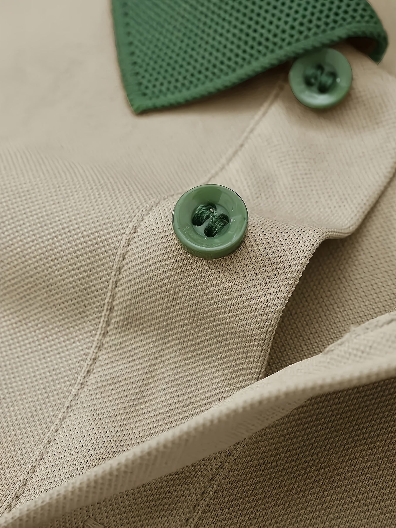 Camisa polo casual de hombre de color verde claro de manga corta, poliéster, para golf y deportes