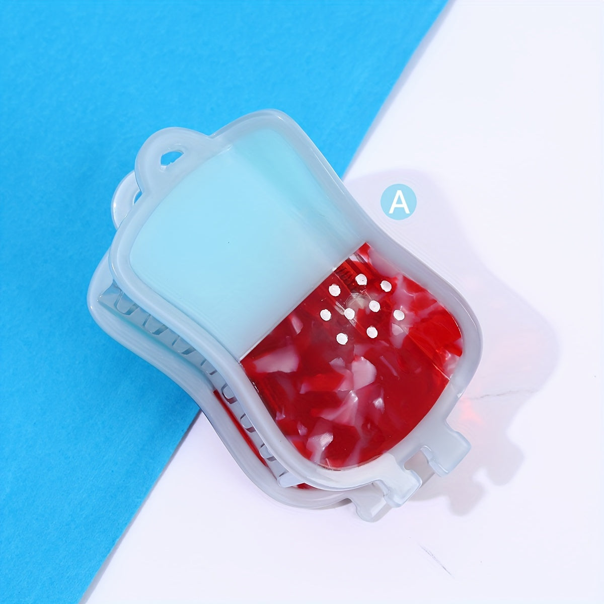 Single Piece Nurse Themed Hair Clip for Medical Professionals Stylish Acetic Acid Oval Claw with Blood Bag Syringe and Chill Pill Design