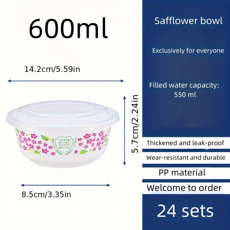 24 Pack Meal Prep Containers 600ml BPA-Free Reusable Microwave Safe