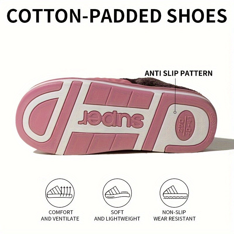 Мужские уютные домашние тапочки с противоскользящей подошвой, пушистая подкладка, для ношения в помещении, осень-зима