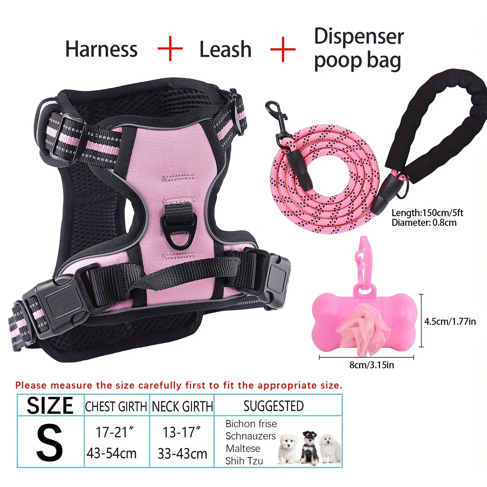 No-Pull Dog Harness and Leash Set with Reflective Features for Medium and Large Dogs
