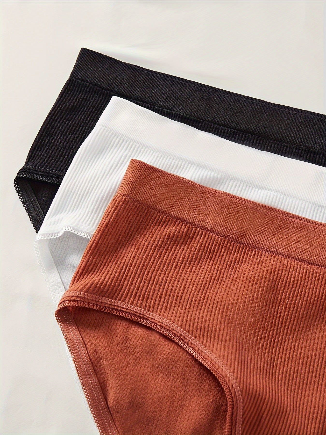 Women's Ribbed Lingerie Set Cami Bra and Panties Three Piece