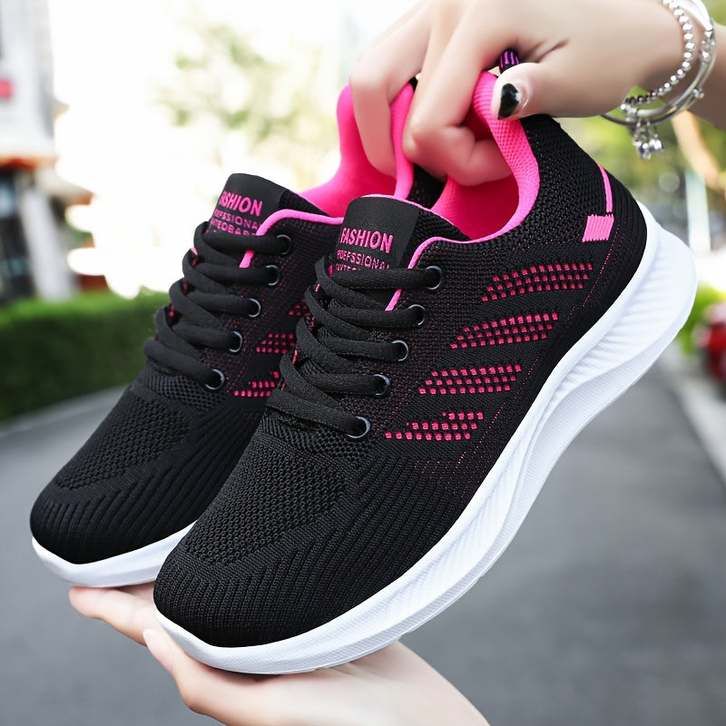 Women's Breathable Knit Sneakers Lightweight Slip-Resistant Casual Shoes