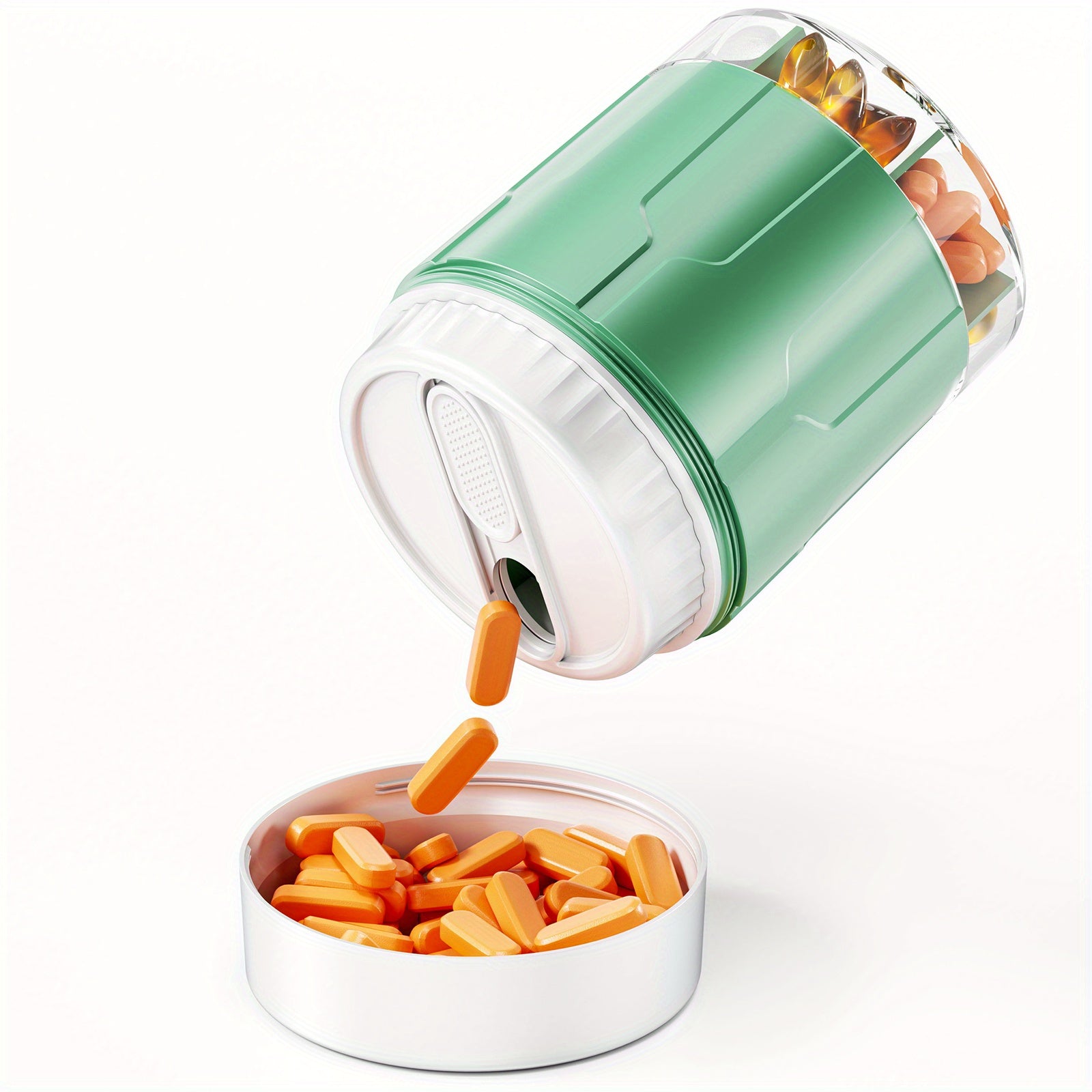 Large Pill Organizer Dispenser for Adults with 7 Compartments Travel Medication Box