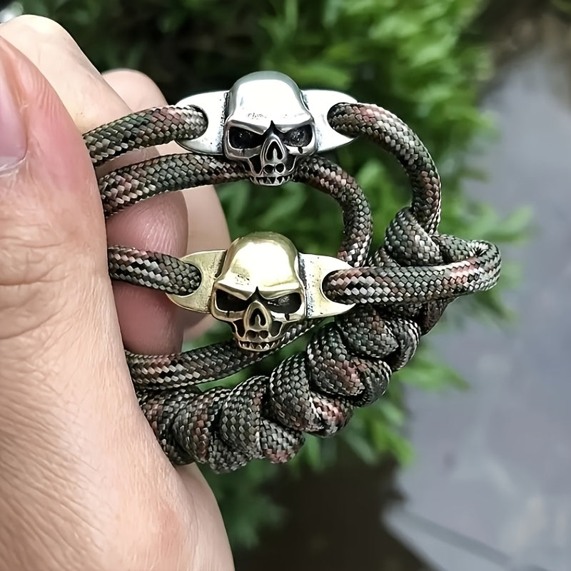 Unisex Copper Shoelace Buckles Skull Pattern Retro Bronze DIY Accessories Pair