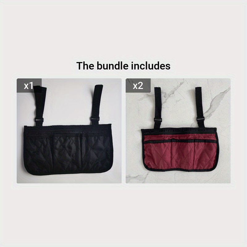 Wheelchair Armrest Hanging Storage Bag Large Capacity Easy to Carry