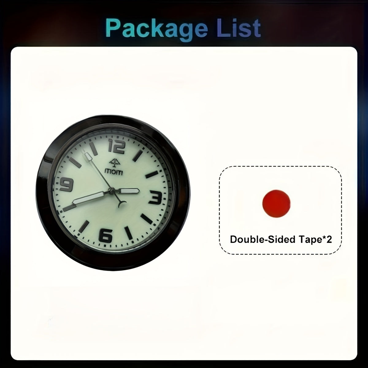 Car Dashboard Mini Clock, Quartz Analog, Luminous, Decorative Clock