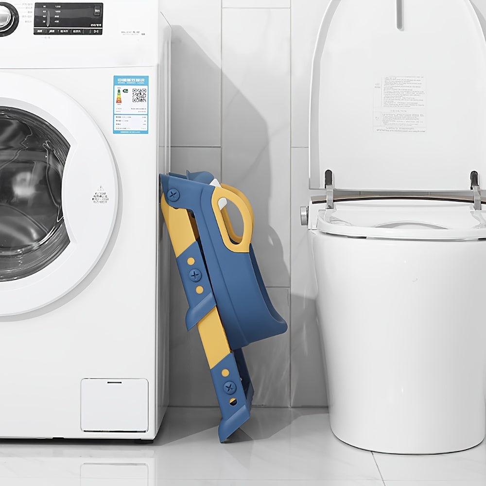 Sozlanadigan bolalar uchun hojatxona o‘rgatish o‘rindog‘i, qadam taxtasi va tutqich bilan