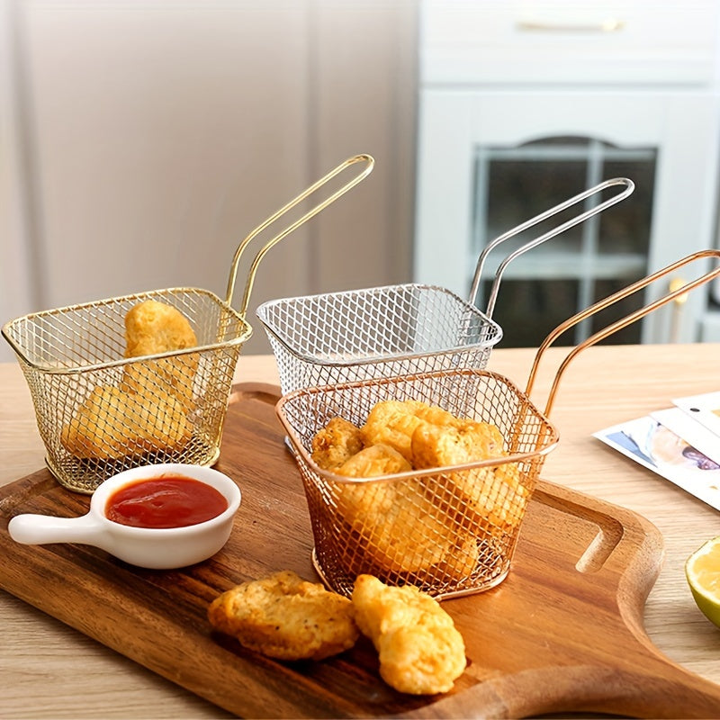 Stainless Steel Kitchen Basket for Frying and Serving Food