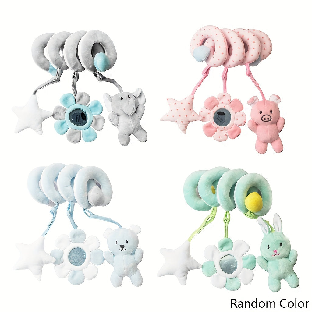 Набор развивающих игрушек для новорожденных с высоким контрастом, сенсорные спиральные висящие игрушки для коляски, кроватки, кроватки