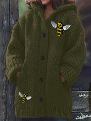 Plus Size Women's Winter Coat Polyester Hooded Long Sleeve Open Front Outerwear