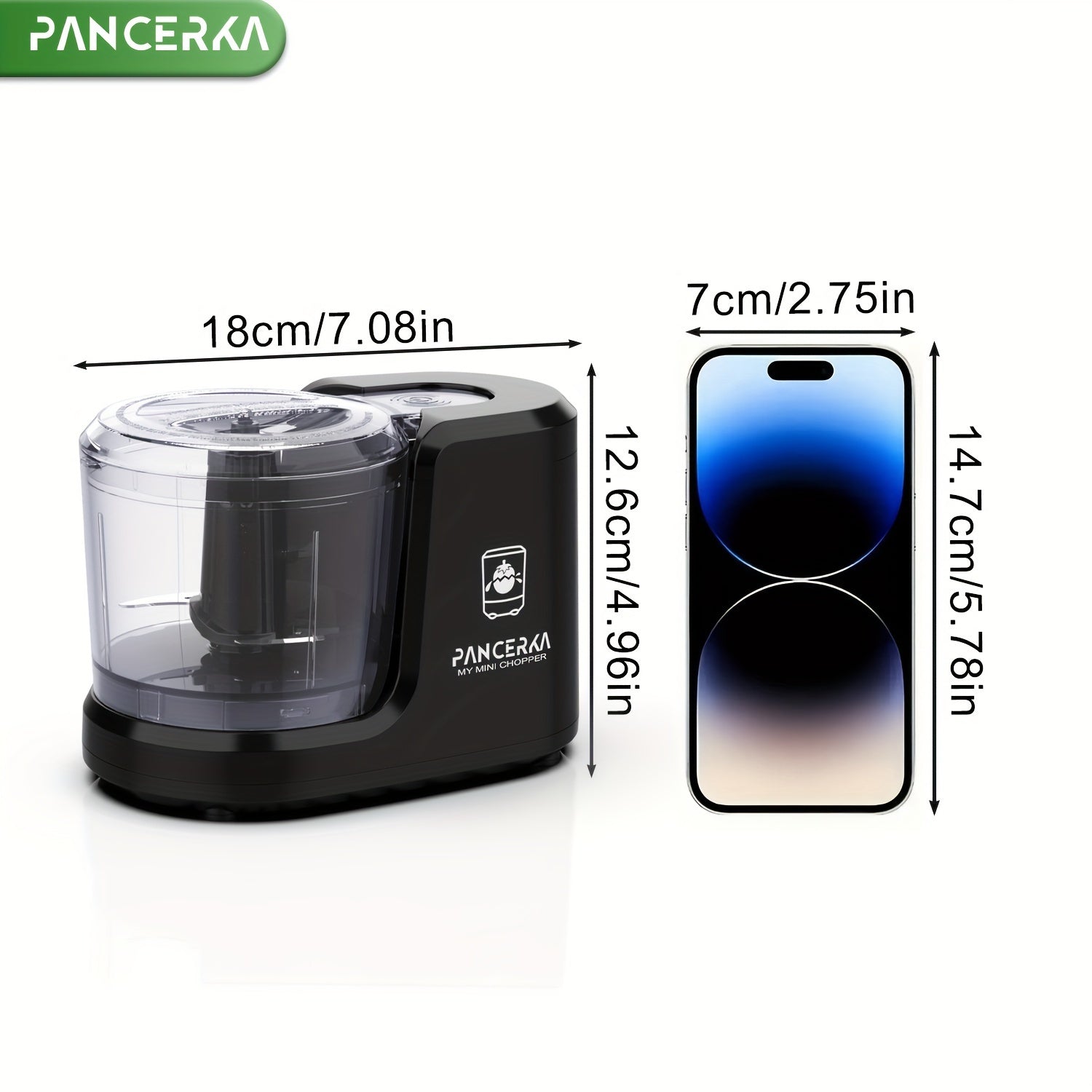 Electric Vegetable Chopper Food Processor 3 Cup 20000 RPM Black EU Plug