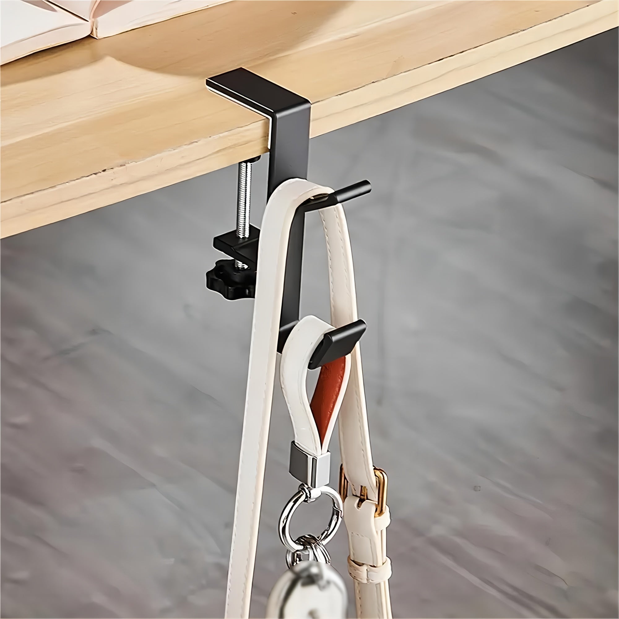 Adjustable Under-Desk Hook for Bags, High Load Capacity, Easy to Install