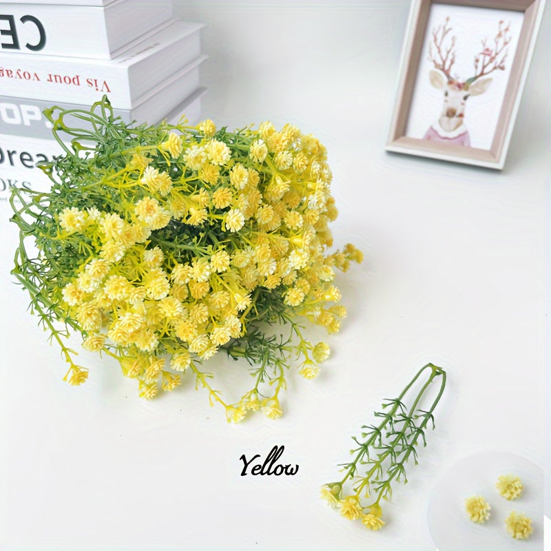 Flores artificiales 50 flores de gypsophila de plástico para decoración, simulando rosas hechas a mano