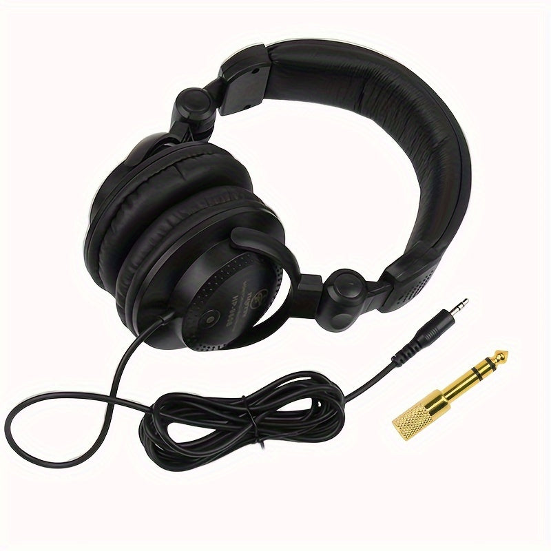 Auriculares de estudio con cable de alta gama para producción musical con adaptador de 3.5 mm a 6.5 mm