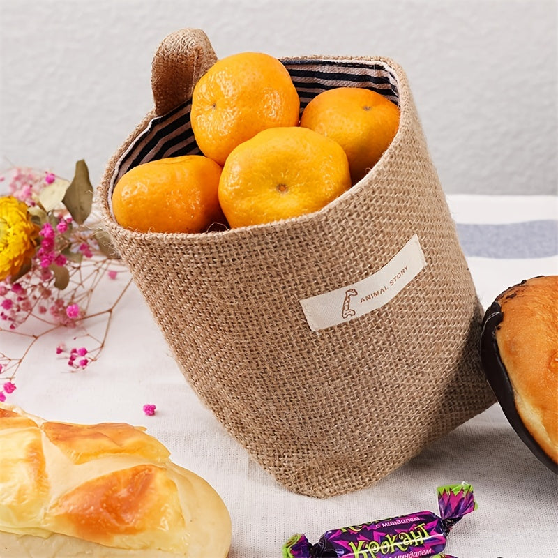 Rustic Wall Hanging Storage Bags Set of 4 Foldable Decorative 5.1x4.5 Inches