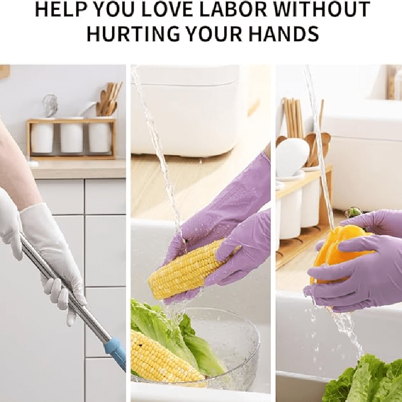 30 Pairs Reusable Nitrile Gloves Waterproof Durable Flexible Kitchen Bathroom Pet Care
