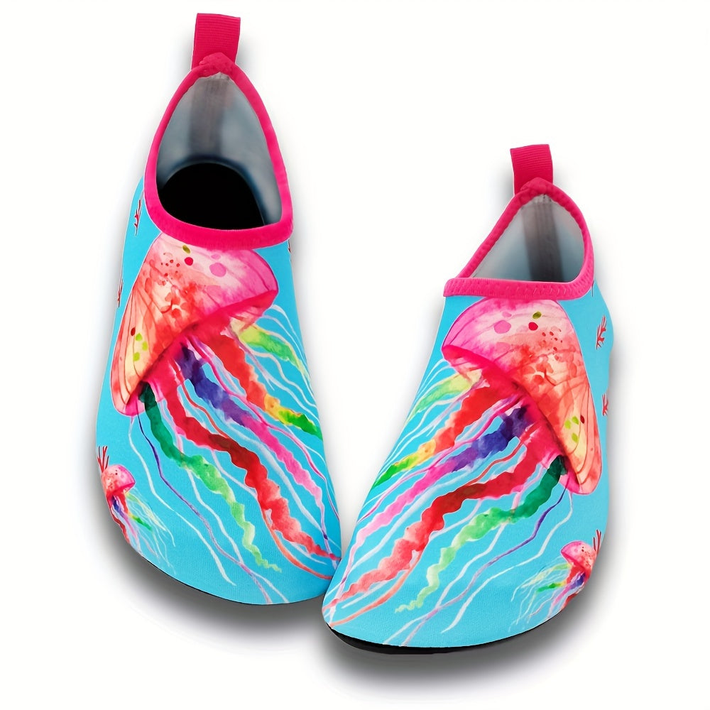 Toddler Girls Water Shoes Fish Scale Print Lightweight Summer Beach Slip-On