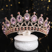 Bridal Headpiece with Gold and Water Diamond Accents for Wedding Accessories