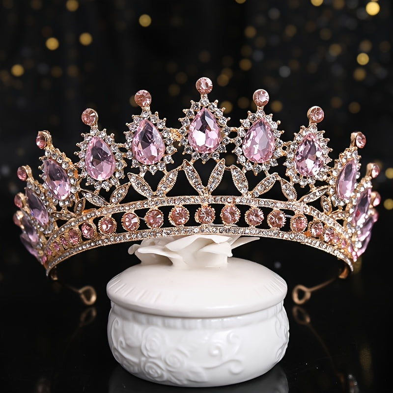 Bridal Headpiece with Gold and Water Diamond Accents for Wedding Accessories