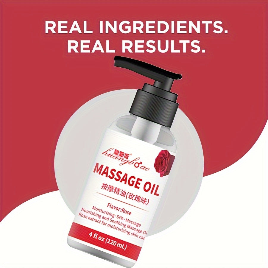 Sensual Rose Massage Oil for Couples Full Body Moisturizing Alcohol-Free