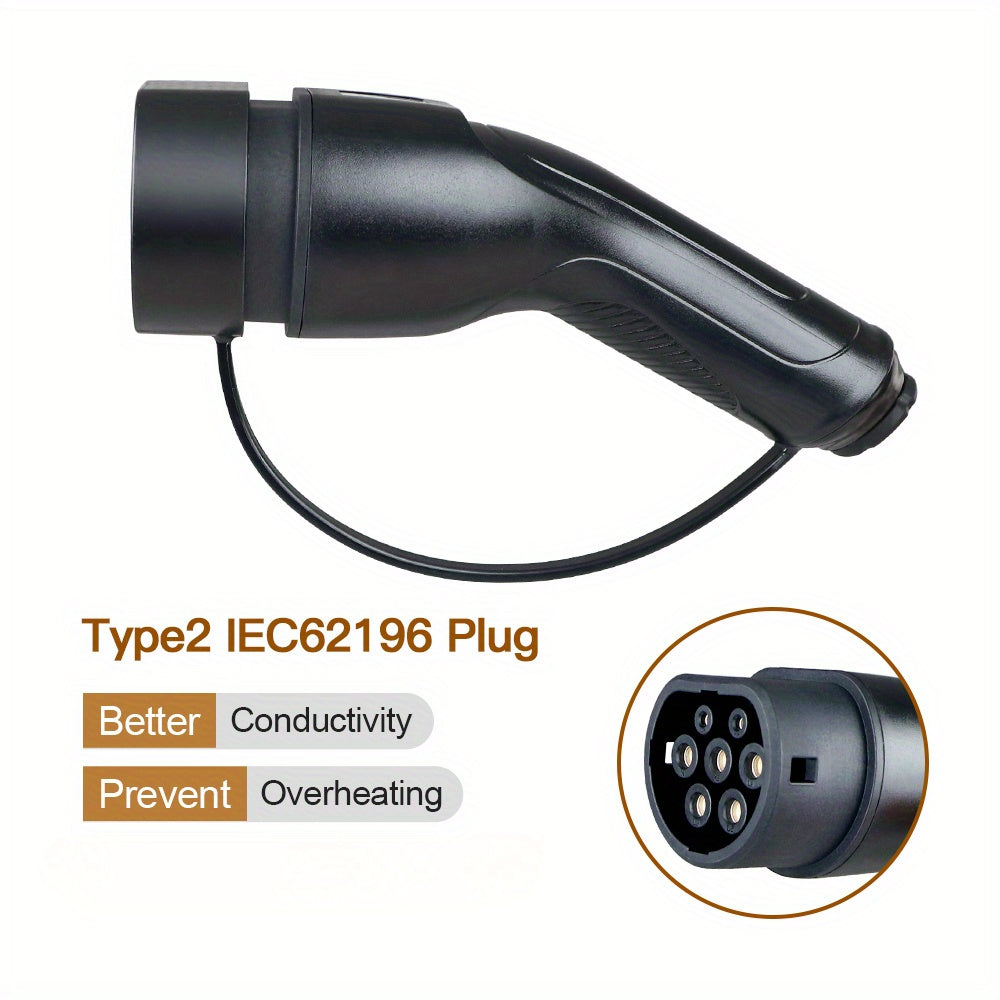 Female EV Charging Plug Black PVC 5-10m High-Speed 3.6-22KW Cable