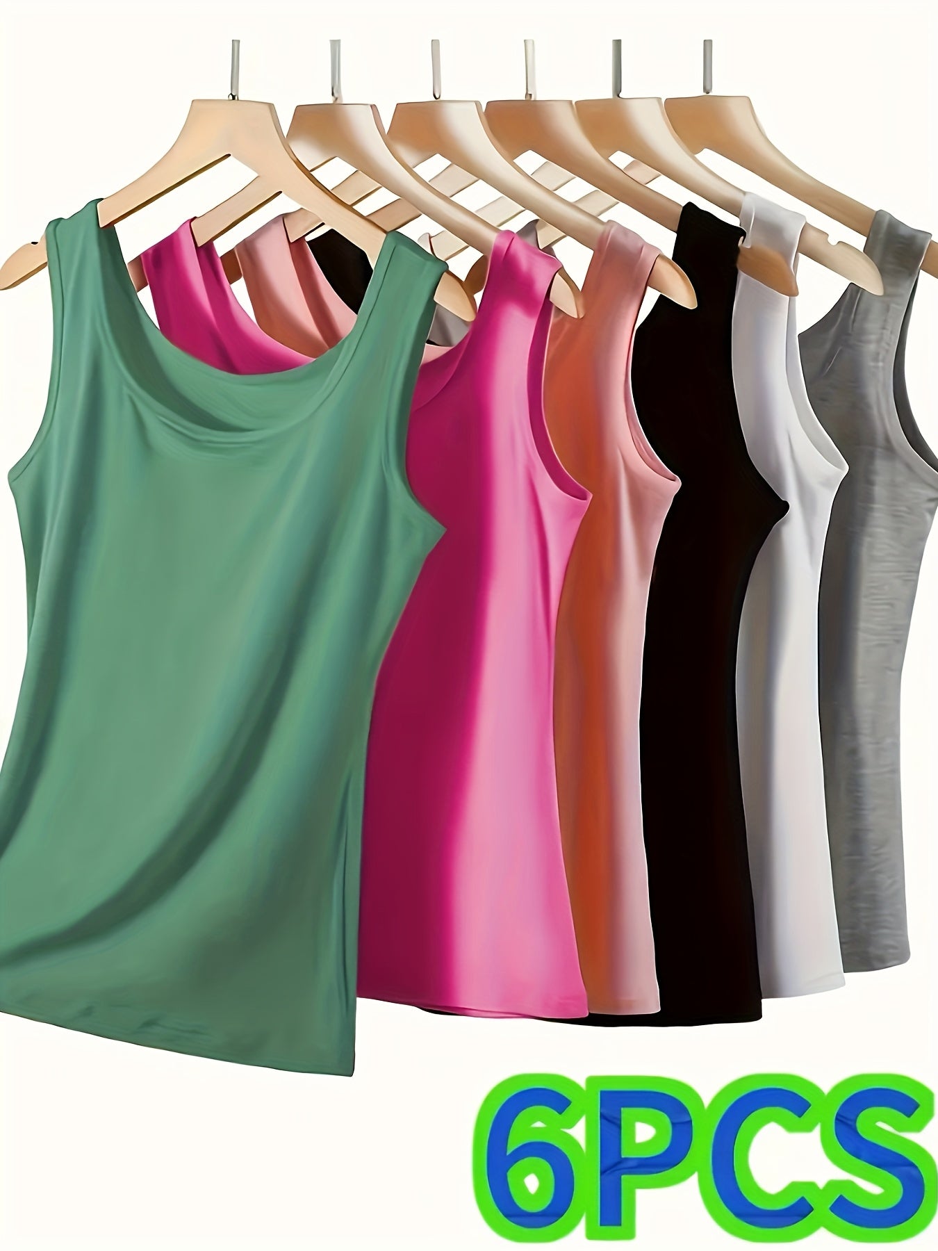 Women's Plus Size Camisole Vest Sleeveless Top Summer Pack of 6