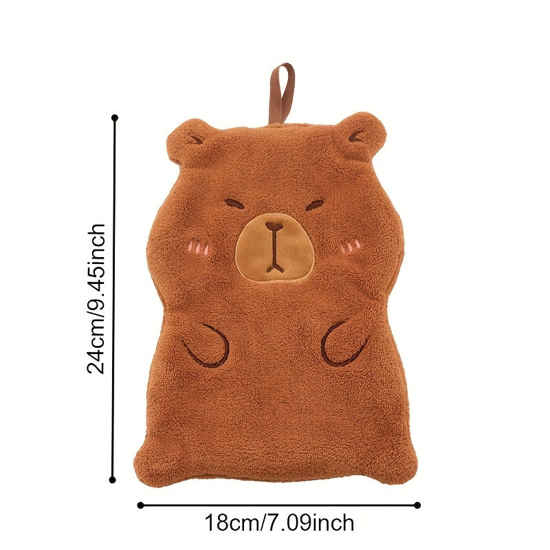 Одно полотенце для рук Kapibala, висящее, из кораллового велюра, не линяет и быстро сохнет, идеально подходит для кухни и ванной.