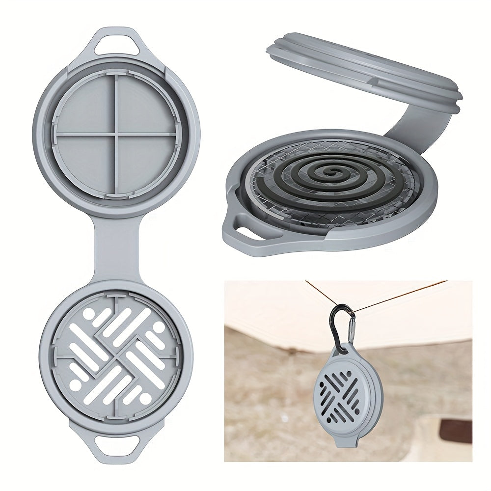 Silicone Mosquito Coil Holder with Windproof Strap for Camping Outdoor