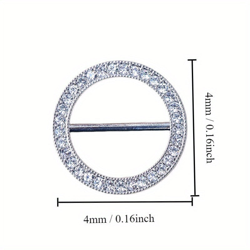 Women Alloy Button Clips 15pcs Rhinestone Hollow T-Shirt Accessories