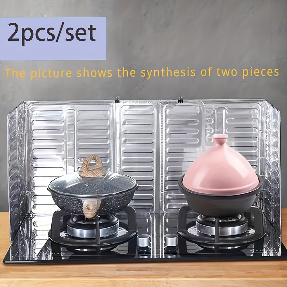 Aluminum Stove Protector Set with Foldable Splatter Shield and Grease Guard