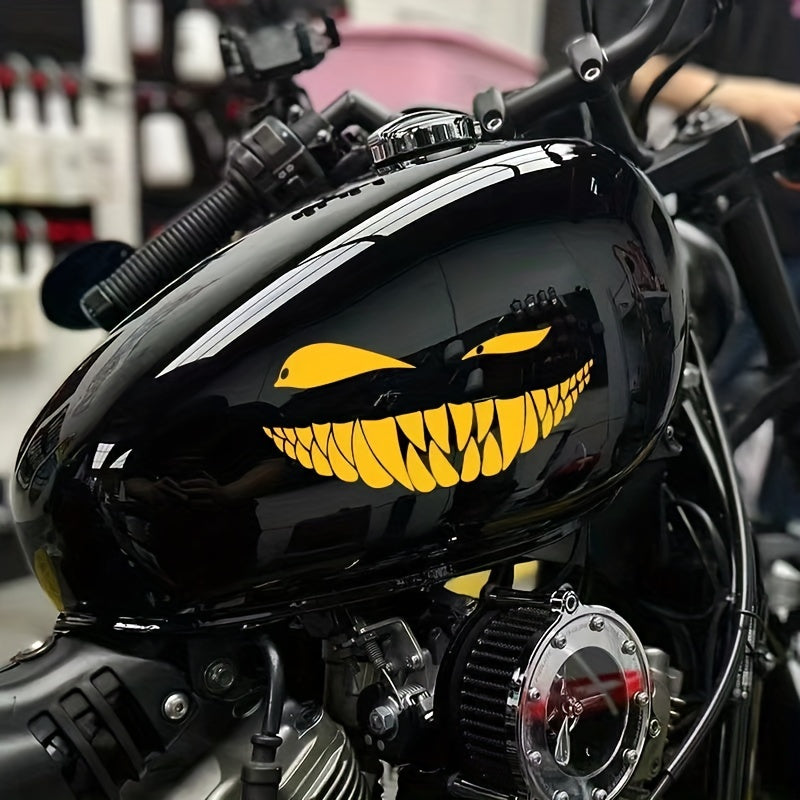 Funny Cross-eyed Evil Smile Car Sticker Waterproof Vinyl Decal