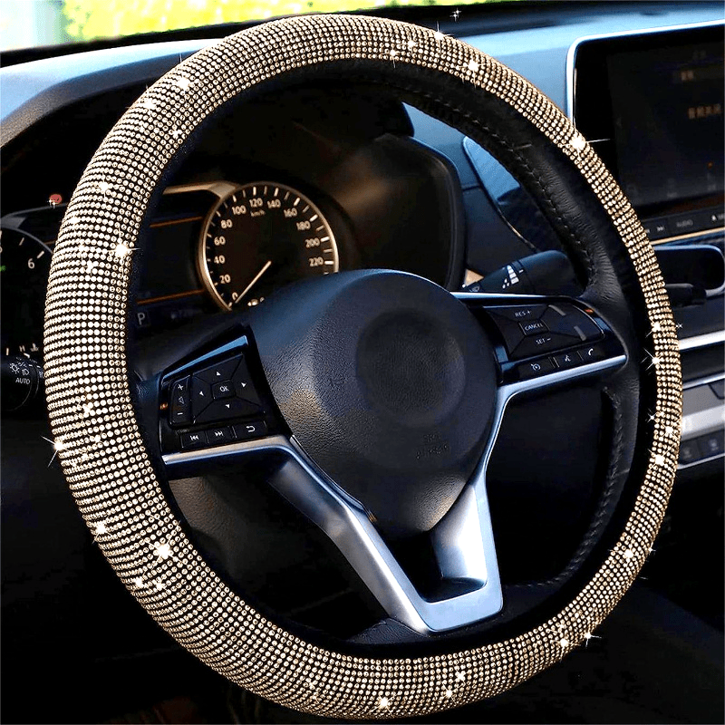 Women's Diamond Steering Wheel Cover Stretchable Crystal Rhinestones