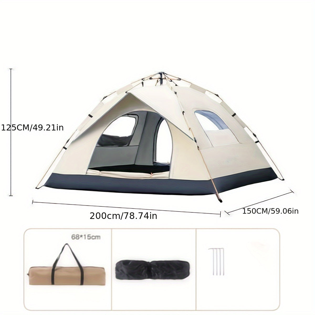 Automatic Quick-Opening Camping Tent for 2-4 People Waterproof Sunproof Beach Shelter