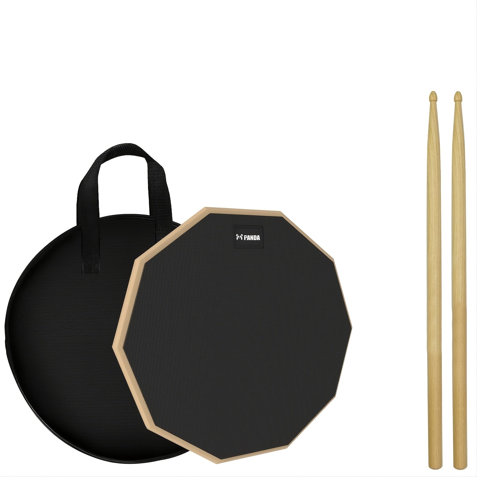 12-Inch Silicone Double-Sided Silent Drum Practice Pad Set with Mute Tips and Sticks