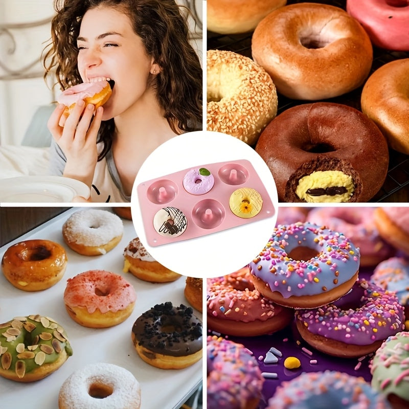 Silicone Donut Formasi Yoqimli yopishmaydigan pishirish asboblari pechenelar, tortlar va bagel uchun Bir nechta ranglar