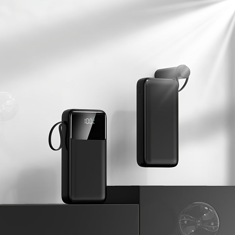 Banco de energía de 20000mAh con carga rápida, pantalla LED, doble salida, cargador de emergencia portátil