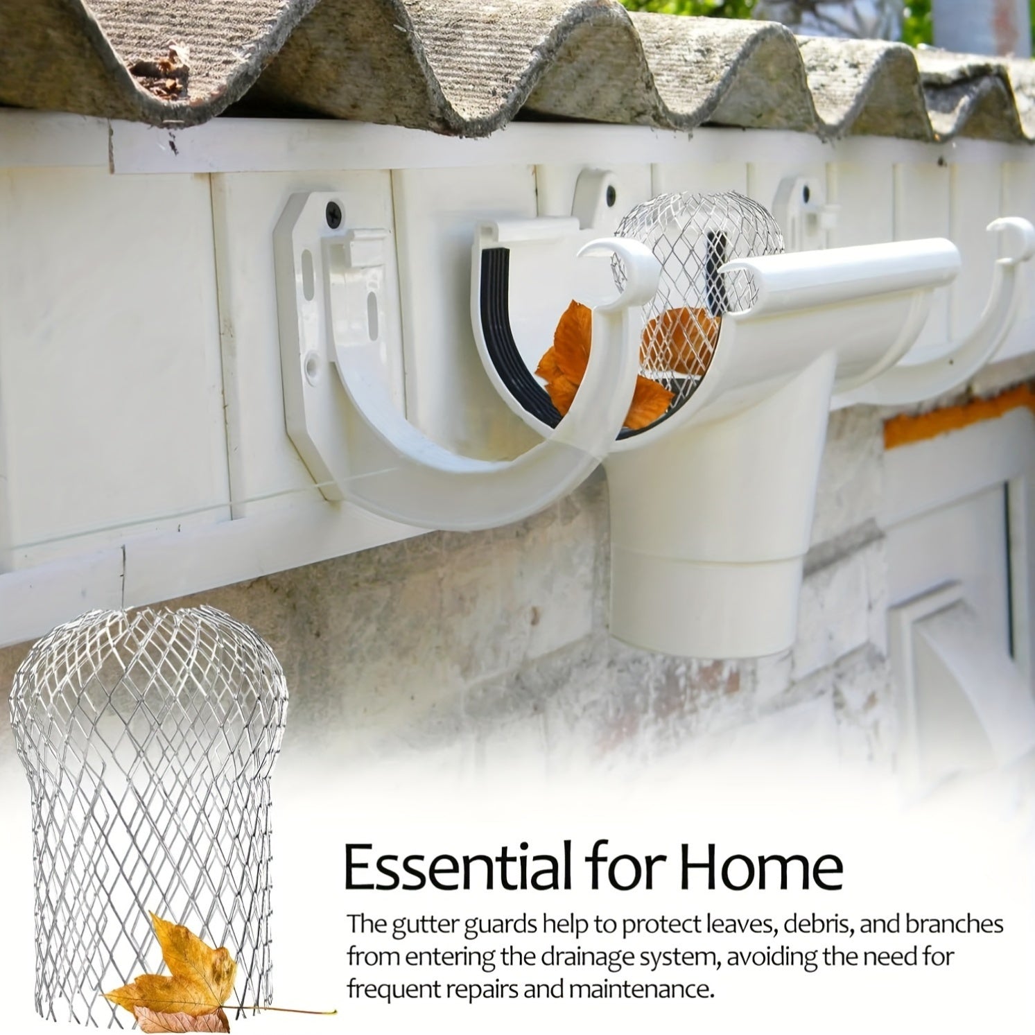 4-Pack Aluminum Gutter Guard Mesh Filter for Debris Prevention Easy Install