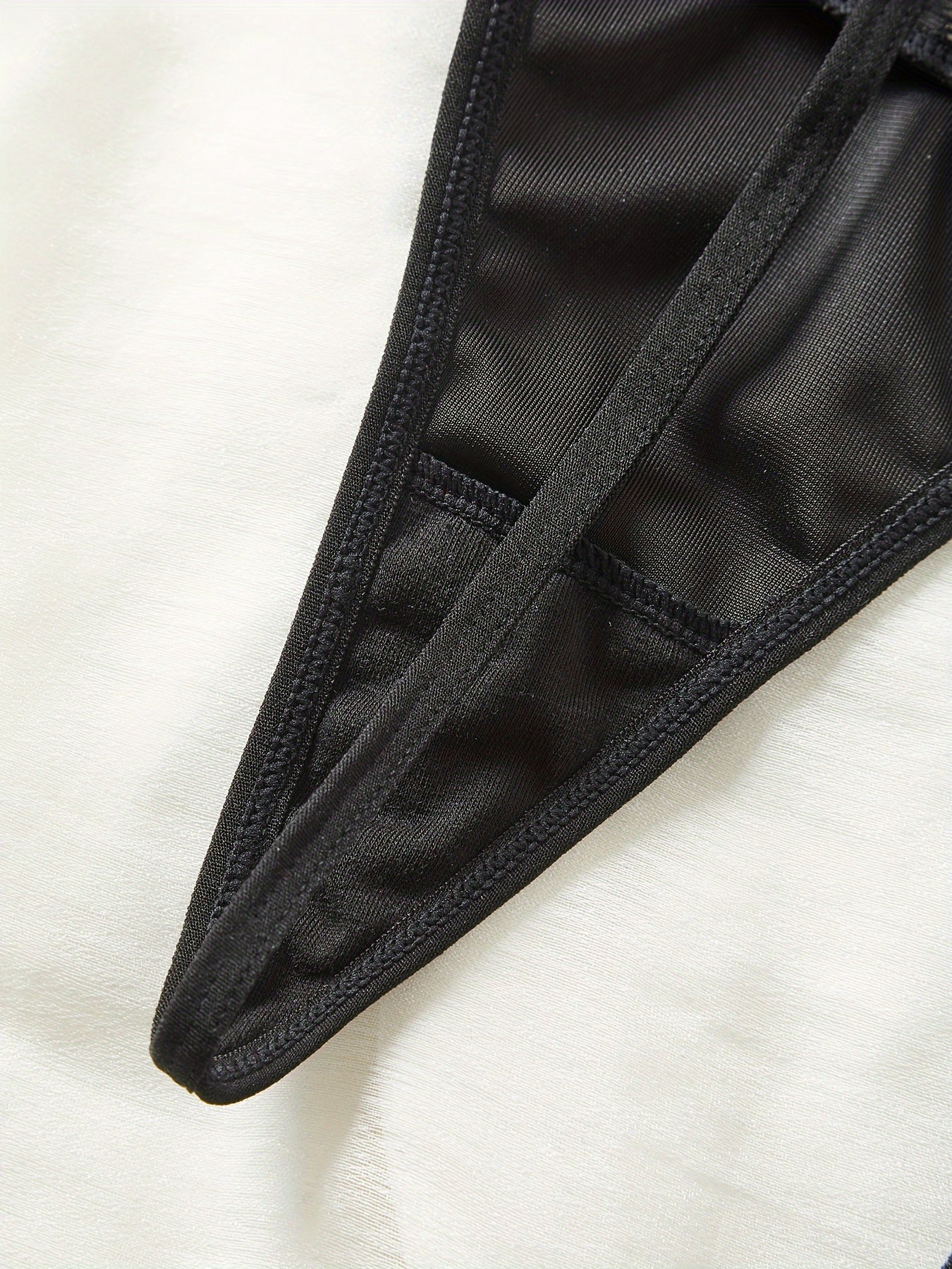 Women's Velour Lace Detail Sleepwear Set Solid Color Polyester Elastane